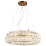 SILJOY Luxury Round Crystal Chandelier Gold Circular Ring Pendant Ceiling Light Fixture for Dining Room Living Room Bedroom 8 Light