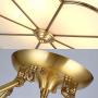 LITFAD Brass Flower Semi Flush Ceiling Light 4 Lights Contemporary Elegant Style Glass LED Ceiling Lamp Modern Ceiling Hanging Light Pendant Lighting for Bedroom Living Room Dining Room Hotel - 18''