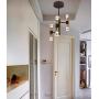 Joyxeon 6-Light Black and Gold Chandelier, LED Modern Chandeliers, Mid Century Ceiling Light Fixture, Industrial Pendant Lighting for Dining Room, Living Room, Kitchen, Entryway, 3000K 1500LM Bright