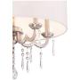 Georgiana Brushed Nickel Pendant Chandelier 20 1/4'' Wide Modern Clear Crystal Off White Drum Shade 5-Light Fixture Dining Room House Island Entryway Bedroom Living Room - Possini Euro Design