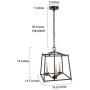 LALUZ 3-Light Lantern Chandelier Light Fixture in Black and Gold Finish, Modern Industrial Lantern Square Cage Pendant Light for Kitchen Island Foyer Entryway Bedroom