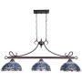 Capulina Tiffany Pool Table Lights 3-Light Stained Glass Chandelier Hanging Light Dragonfly Dining Table Lights Vintage Style Chandelier Dining Room Light
