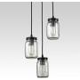 EUL Mason Jar Light Fixture Kitchen Island Lighting 3-Light Glass Jar Chandelier Fixture Oil Rubbed Bronze