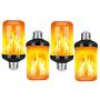 LED Flame Effect Fire Light Bulb, Upgraded 4 Modes Flickering Fire Christmas Lights Decorations, E26 Base Flame Bulb with Upside Down Effect (Yellow, 4 Pack)