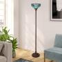 Cotoss Tiffany Style Floor Light, Torchiere Floor Lamp, 70 Inch Tall Tiffany Pole Lamp, Victorian Stained Glass Floor Lamps, Standing Lamp, Leaded Glass Floor Lamp for Living Room