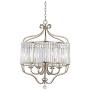 Stella Antique Soft Silver Chandelier 22'' Wide Modern Crystal Glass 6-Light Fixture for Dining Room House Foyer Kitchen Island Entryway Bedroom Living Room - Vienna Full Spectrum