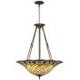 Mila Bronze Pendant Chandelier 24 1/2'' Wide Tiffany Style Art Glass Shade 4-Light Fixture for Dining Room House Foyer Kitchen Island Entryway Bedroom Living Room - Robert Louis Tiffany