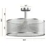 Tangkula Industrial Ceiling Light Fixture, Fabric Drum-Shaped Shade, Semi Flush Mount Ceiling Light w/ Metal Hanging Kit, 6-Light Close to Ceiling Light for Dining Room, Bedroom, Cafe, Bar, Entryway