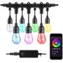 HBN Smart Outdoor Patio Light RGBW Color & White LED Lights Smart String Light-48ft, 24 Round Bulbs, 2.4 GHz Only, Works with Alexa/Google Assistant, App Controlled, No Hub Needed, IP65 Waterproof