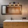 HAITRAL 3 Lights Bathroom Vanity Lights , Industrial Black Wall Lights with Metal Lampshade, Farmhouse Vanity Lights for Bathroom, Kitchen, Living Room