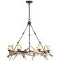 Antler Lodge Black Large Round Chandelier 36 3/4'' Wide Country Cottage Rustic LED Woven Deer Horn 6-Light Fixture for Dining Room House Island Entryway Bedroom Living Room - Franklin Iron Works