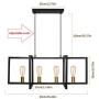PUZHI HOME Modern Pendant Lighting 4-Light Farmhouse Chandeliers Kitchen Island Pendant Lighting Modern Hanging Diningroom Lamp for Kitchen Farmhouse Dining Room