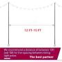 Outdoor String Lights, String Light Terrace Garden Terrace Residential Cafe Wedding Decoration with 10 Feet Rust Bracket LED or Suspended Light Solar Bulb Upgrade (Stainless Steel)