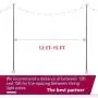 Outdoor String Lights, String Light Terrace Garden Terrace Residential Cafe Wedding Decoration with 10 Feet Rust Bracket LED or Suspended Light Solar Bulb Upgrade (Stainless Steel)