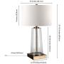 Henn&Hart TL0207 Seeded Glass with Metal Accent Base for Bedroom or Living Room Table Lamp, Gold