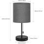 Bedside Table Lamps, Modern Nightstand Lamps Set of 2 with Dual USB Charging Ports, Desk Lamps with Gray Cylindrical Lamp Shade for Bedroom Living Room Study Room Office