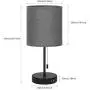 Bedside Table Lamps, Modern Nightstand Lamps Set of 2 with Dual USB Charging Ports, Desk Lamps with Gray Cylindrical Lamp Shade for Bedroom Living Room Study Room Office