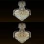 LITFAD Gold Crown Shaped Chandelier Luxurious Style Clear Crystal Pendant Light Modern LED Hanging Lights for Living Room Villa Dining Living Hotel - 16'' (40 cm) Wide