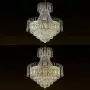 LITFAD Gold Crown Shaped Chandelier Luxurious Style Clear Crystal Pendant Light Modern LED Hanging Lights for Living Room Villa Dining Living Hotel - 16'' (40 cm) Wide