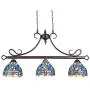 Capulina Tiffany Pool Table Lights 3-Light Dining Room Light Stained Glass Chandelier Hanging Light Dragonfly Dining Table Lights Vintage Style Chandelier
