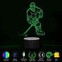 [ 7 Colors/3 Working Modes/Timer Function] Ice Hockey Player Night Light for Kids, Dimmable Remote &Touch Control Night Lights LED Bedside Lamp for Hockey Lovers Fans