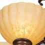Iron Scroll Golden Bronze Chandelier 28'' Wide Amber Scalloped Glass 5-Light Fixture for Dining Room House Foyer Kitchen Island Entryway Bedroom Living Room - Franklin Iron Works