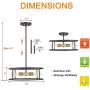 Harriet Vintage Semi Flush Mount Ceiling Light Fixture, Drum Shade Hanging Pendant Lighting with Antique Brass Accents, Oil Rubbed Bronze and Brass Finish 4-Light, HPCL01ORB