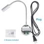 Plug-in Bedside Reading Wall Light with USB Charging Port, LED Wall Mounted Lamp, Flexible Wall Sconce, Brushed Nickel Finished (3W Warm White)
