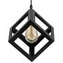 ZHU YAN Industrial Light Indoor Wire Cage Farmhouse Square Metal Black Pendant Light, Hanging Pendant Lighting Fixture for Kitchen Island Living Room Dining Room ,1 Pack (Black) ZHU YAN Industrial Light Indoor Wire Cage Farmhouse Square Metal Black Pendant Light, Hanging Pendant Lighting Fixture for Kitchen Island Living Room Dining Room ,1 Pack (Black)
