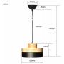 Comtemporary Pendant Light 60W Black Lampshade Industrial Metal Pendant Light Shade Ceiling Hanging Light Fixtures Light Guard 1 Light for Dining Room,Kitchen (Black)