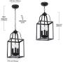 MELUCEE Black Pendant Light 8 Inches Lantern Chandelier Farmhouse 3 Lights E12 Base, Dining Room Lighting Fixtures Hanging Kitchen Island Lighting Entry Light Fixtures