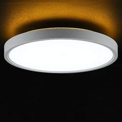 TALOYA LED Surface Mount 12 Inch Ceiling Light with Back Night Light (Gold), 24W Round Modern Flush Mount Light Fixture for Child Teen Baby Boy Living Room Bedroom, Easy Installation