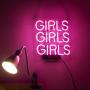 Neon Signs Girl Girls Girls Girls Neon Signs Girl Wall Decor Neon Light Sign Led Sign for Bedroom Neon Words Cool Art Neon Sign Cute Neon Lamps Home Room Beer Bar Custom Red Neon Wall Light 12''x10.6''
