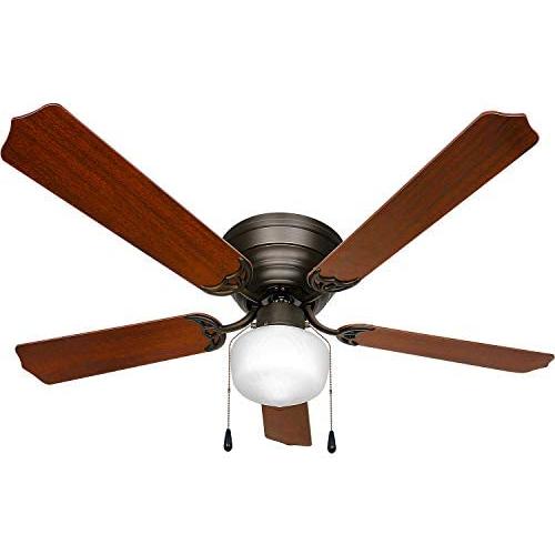 Oil-Rubbed Bronze 52 inch Ceiling Fan with Light, 3 Speed Ceiling Fan with Reversible Blades for Living Room, Bedroom, Basement, Kitchen, Garage