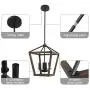 Neady 4-Light Hanging Pendant Light Adjustable Height Chandelier Rustic Metal Pendant Light for Bedroom Kitchen Island Livingroom Farmhouse Foyer
