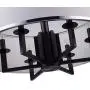 Loclgpm Modern Drum Chandelier Light, 6 Lights Metal Pendant Lighting with White Shade, Black Ceiling Lamp Fixture Hanging for Dining Room Bedroom Kitchen Island Bathroom Living Room Home