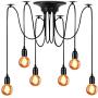 Lampundit Industrial Pendant Light 6 Light Classic Adjustable DIY Spider Pendant Lighting Antique Ceiling Light Fixture for Kitchen Island Dining Room Farmhouse Entryway Foyer Table Hallway