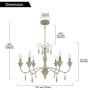 6 Light VINLUZ Rustic Dining Room Lighting Fixture Hanging Candelabra Style Farmhouse French Country Chandelier Iron Indoor Ceiling Pendant Light for Kitchen Living Room Bar