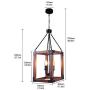 KOSTOMO Wood Chandelier Farmhouse Metal Ceiling Light Vintage Pendant Lighting Antique Retro Rustic Loft Lamp Vintage Pipe Sconce Kichen Decorative Light Fixtures