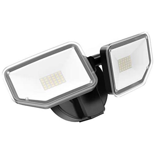 Freelicht 3100LM LED Security Light Outdoor, Switch Controlled Flood Light, 30W 5000K Super Bright Black Exterior Light, 2 Adjustable Heads, Ip65 Waterproof for Yard, Garage, Patio, Porch, Black