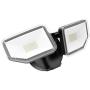 Freelicht 3100LM LED Security Light Outdoor, Switch Controlled Flood Light, 30W 5000K Super Bright Black Exterior Light, 2 Adjustable Heads, Ip65 Waterproof for Yard, Garage, Patio, Porch, Black