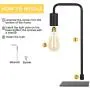HAITRAL Modern Table Lamps - Bedside Nightstand Lamps Set of 2 for Bedroom, Living Room, Office, Black (Without Bulb)