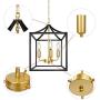 Z-LIGHT 3-Light Chandelier, Modern Lighting Fixture Farmhouse Rustic Pendant Light for Dining Room, Kitchen Island, Hallway (Gold in Black) Z-LIGHT 3-Light Chandelier, Modern Lighting Fixture Farmhouse Rustic Pendant Light for Dining Room, Kitchen Island, Hallway (Gold in Black)