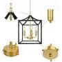 Z-LIGHT 3-Light Chandelier, Modern Lighting Fixture Farmhouse Rustic Pendant Light for Dining Room, Kitchen Island, Hallway (Gold in Black)