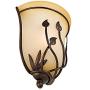 Leaf and Vine Farmhouse Wall Light Sconce Pocket Bronze Hardwired 10 1/2'' High Fixture Amber Rimmed Glass for Bedroom Bathroom Hallway - Regency Hill