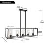 VINLUZ 5 Light Dining Room Chandelier Farmhouse Oil Rubbed Bronze Kitchen Island Pendant Light Finish with Clear Glass Shade for Kitchen Cafe Bar