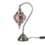 Carkiien Turkish Mosaic Table Lamp for Living Room Glass Bedside Lamp Blue Swan Neck (Red)