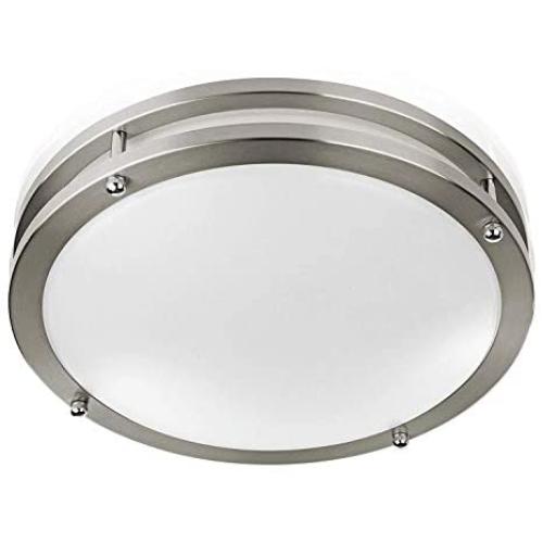Sleeklighting 12-inch LED Flush Mount Ceiling Light Fixture | 3 CCT Color Temperature Switch | 3000-4000-5000 | 15 Watts 1100 Lumens Dimmable | Brushed Nickel | Kitchen, Bedroom | UL, Energy Star