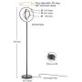 Modern LED Floor Lamp for Living Room, Art Studio, Bedrooms Office Floor Lamps Daylight with Bright Ring Sunlight Lighting Contemporary Globe Tall Lamp Standing Light Black Torchiere Pole Circle Lamp