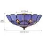 RUNNUP Industrial 12'' Wide Tiffany Style Flush Mount 2 Lights Ceiling Light Fixture with Glass Shade Vintage Ceiling Lamp in Blue